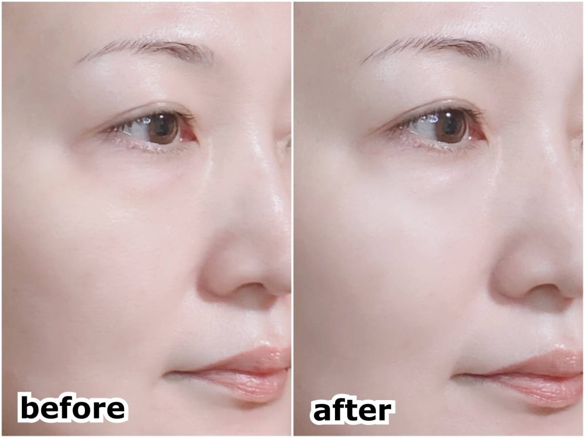 nake ネイク カラーチューニングベース 01 シアーラベンダー UV化粧下地 塗布前 塗布後 before after 