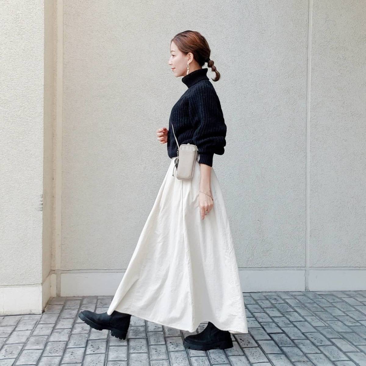 ロングスカートを合わせる♪