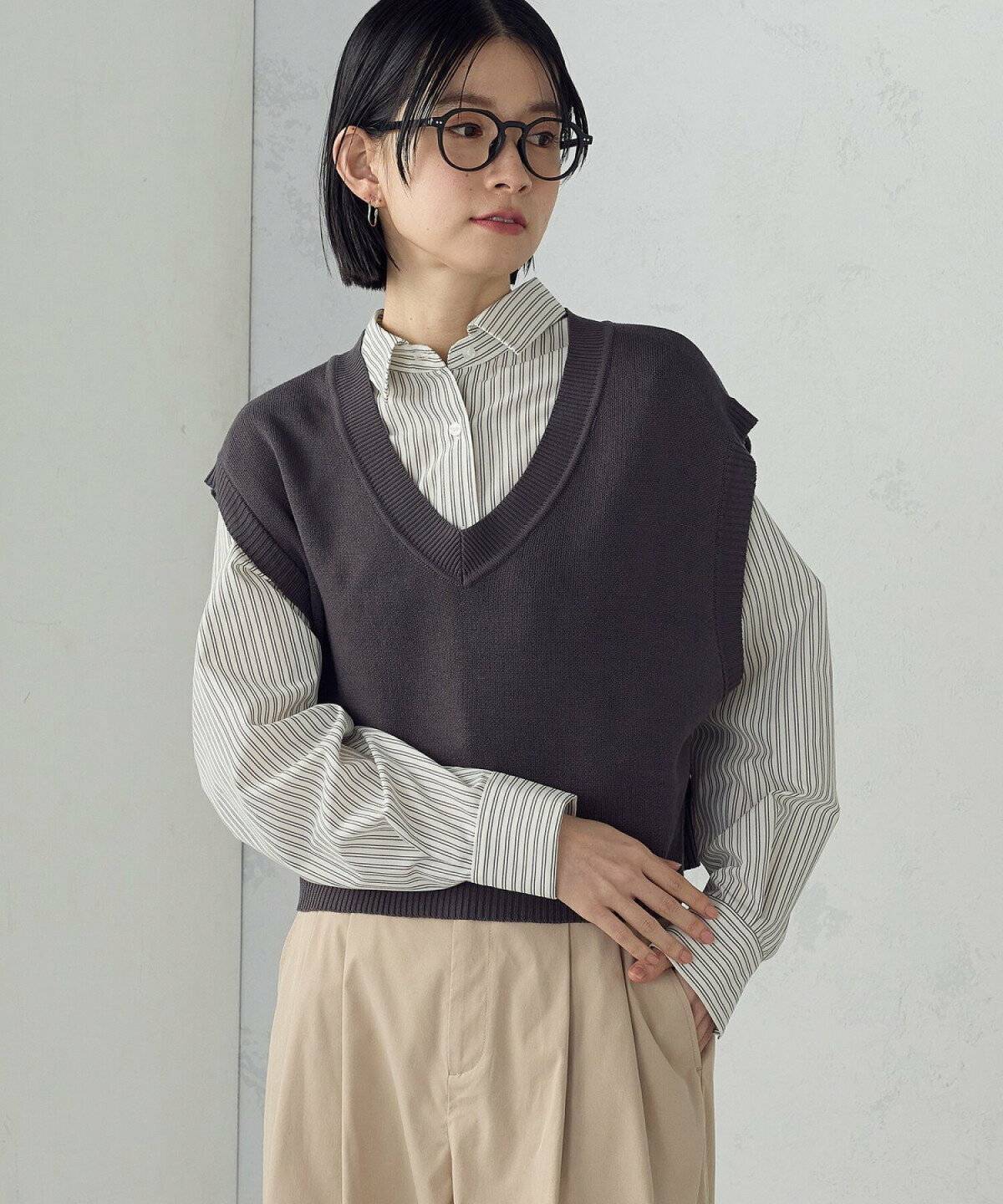 春コーデの女性