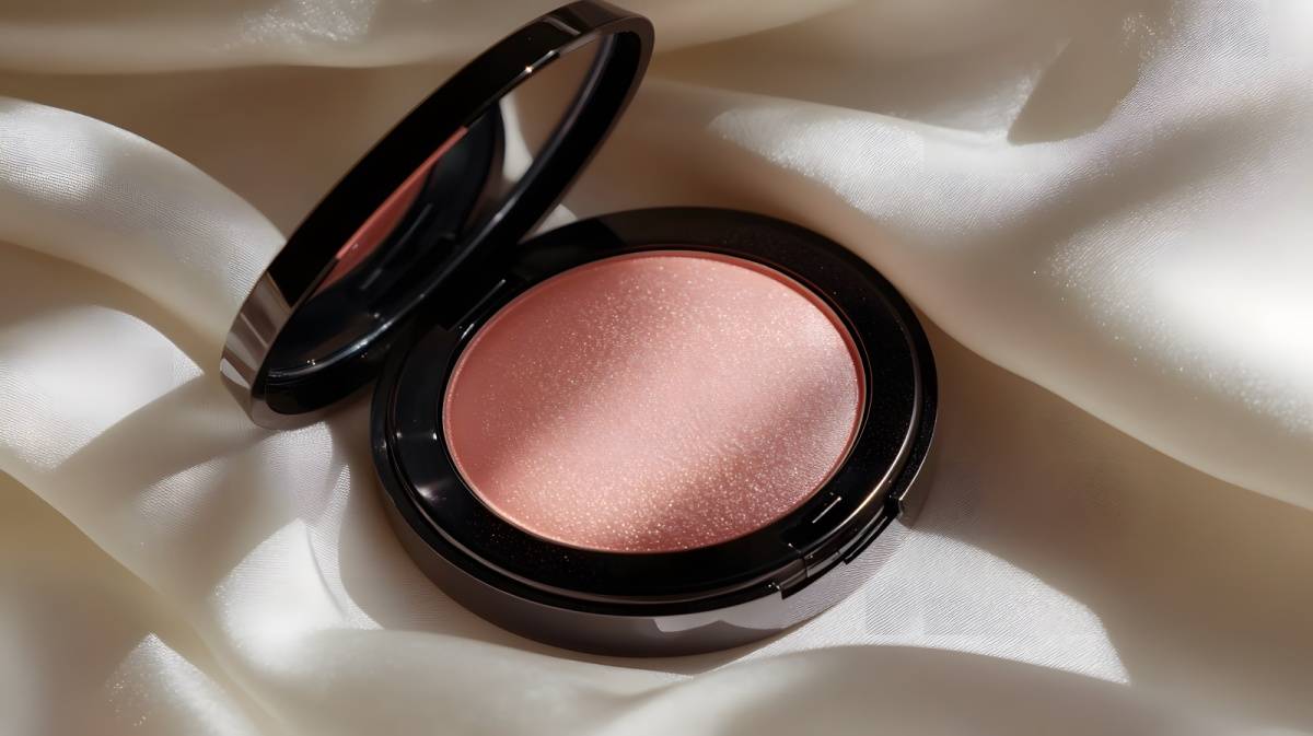 ピンク色のチーク