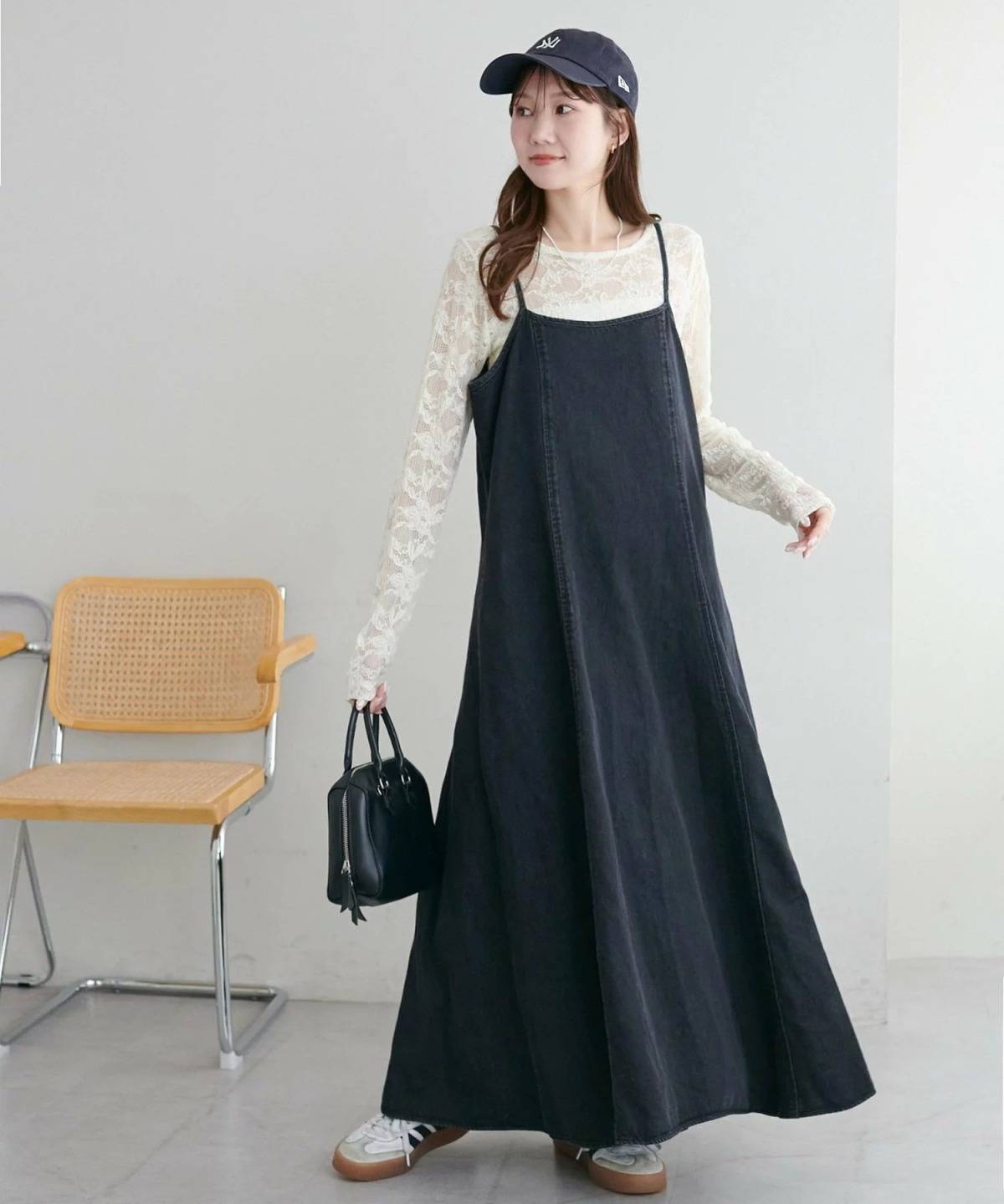 Discoat デニムフレアキャミワンピース