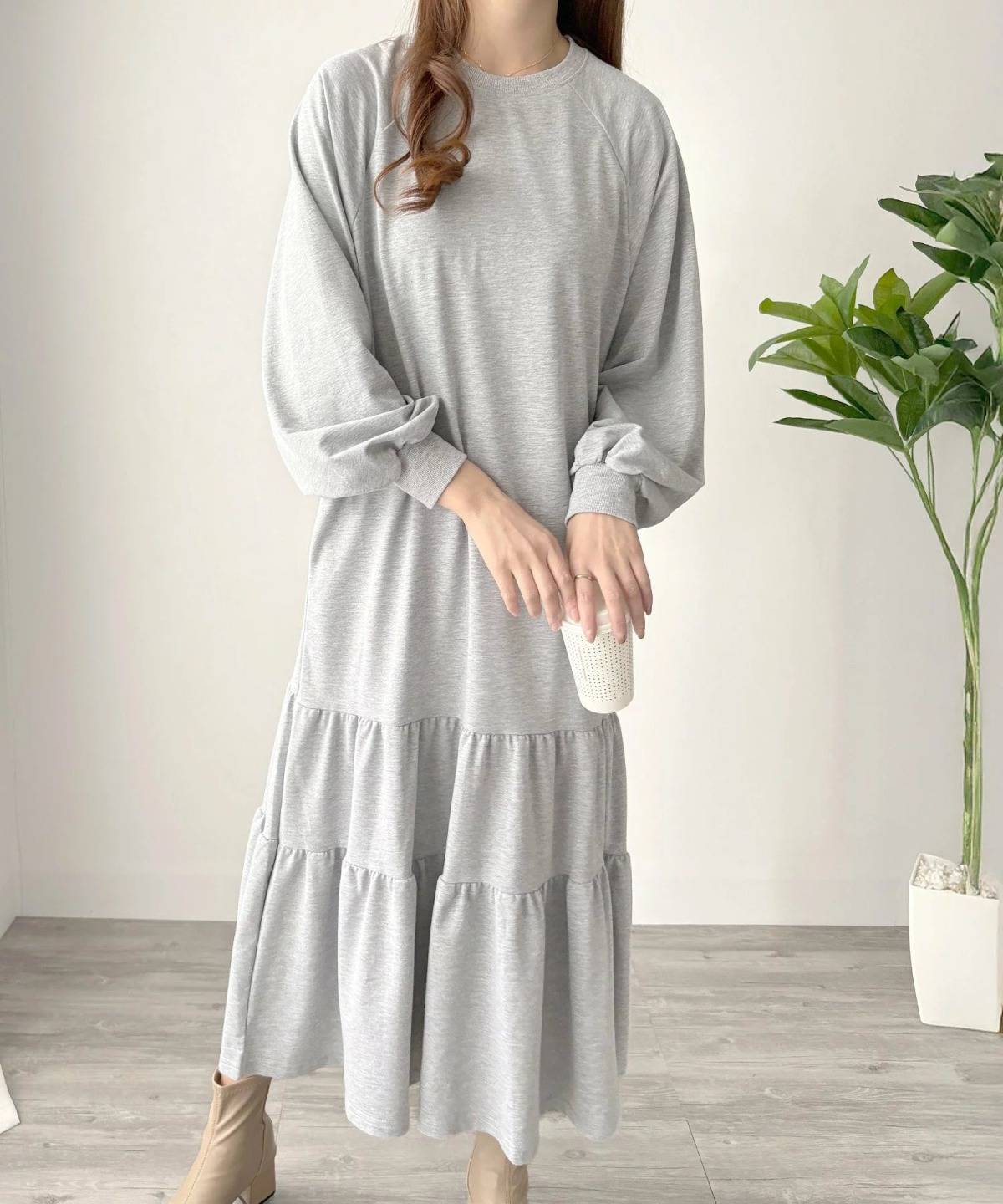 Amulet ティアードカットソーロングワンピース