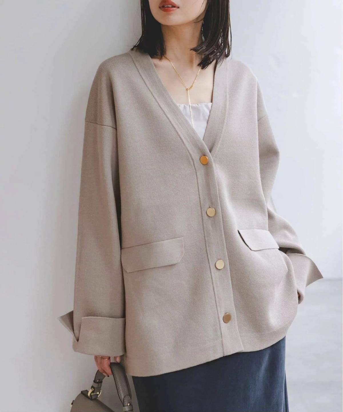 NOBLE 接結ジャケットライクカーディガン