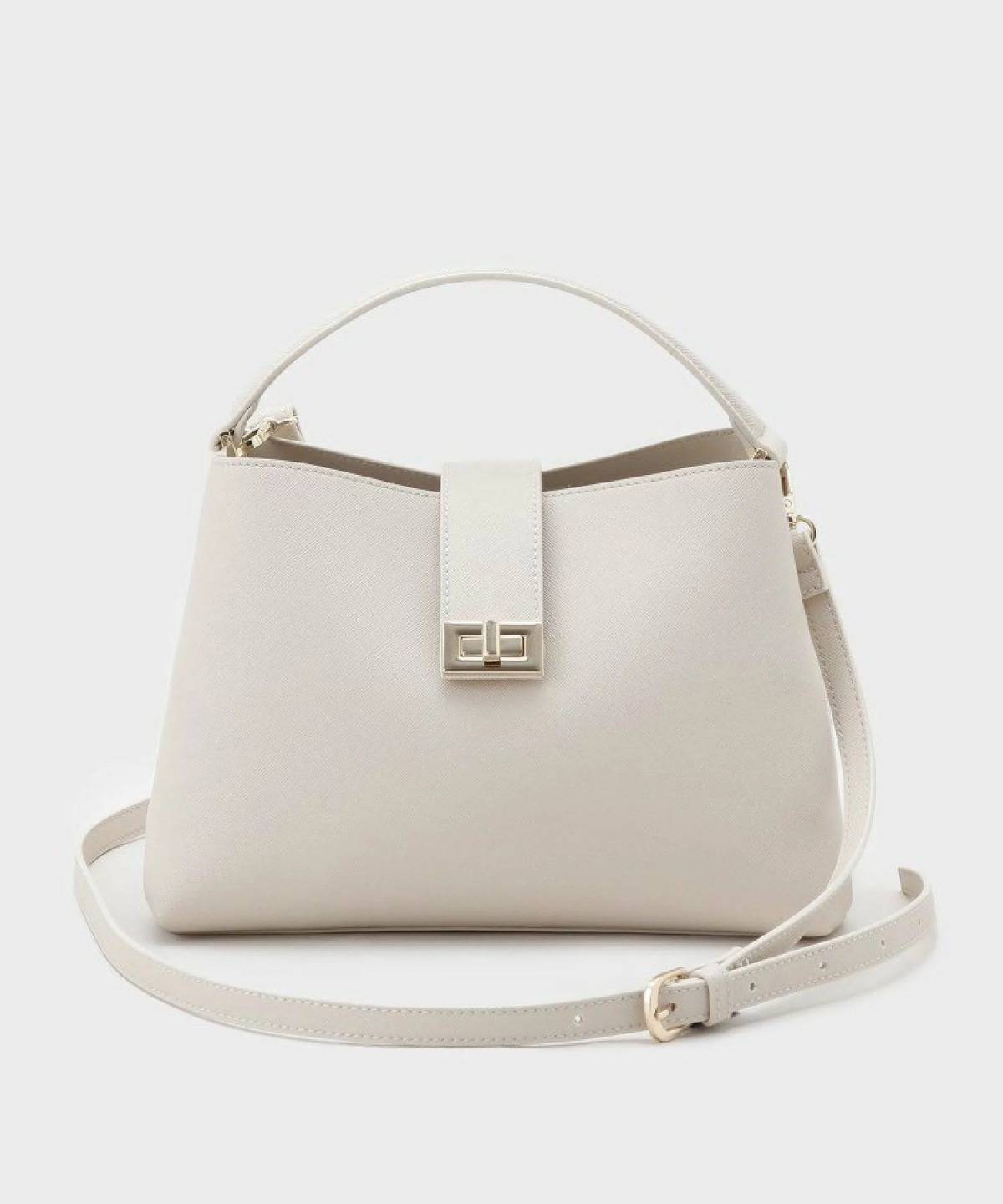 OPAQUE.CLIP【2WAY】サフィアーノ調ミドルワンハンドルバッグ