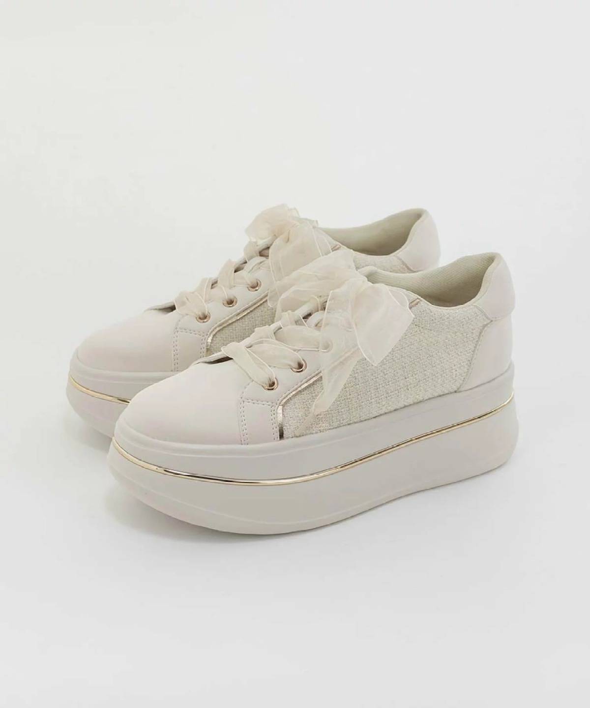 RANDA 2WAY シアーリボンプラットフォームスニーカー