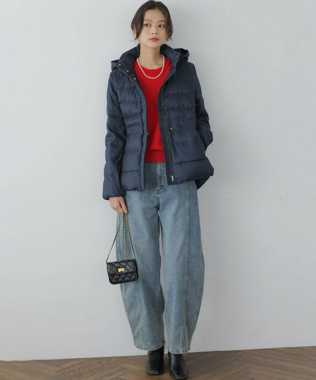 冬コーデの女性