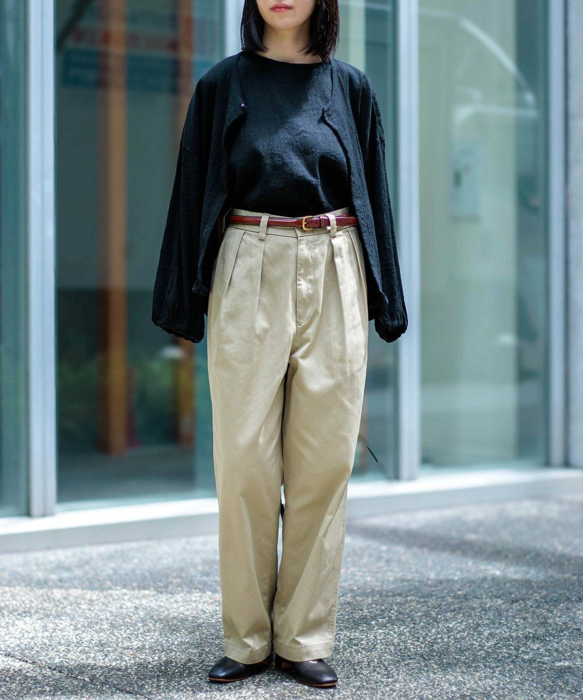ハイウエストチノパンコーデ