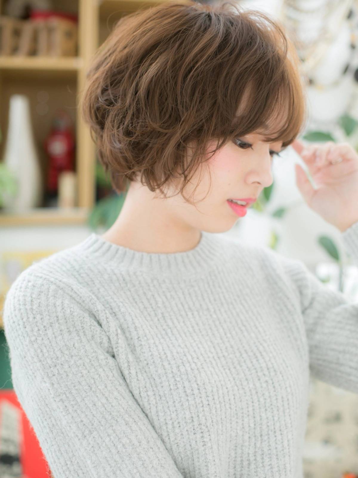 大人可愛いゆるふわボブ