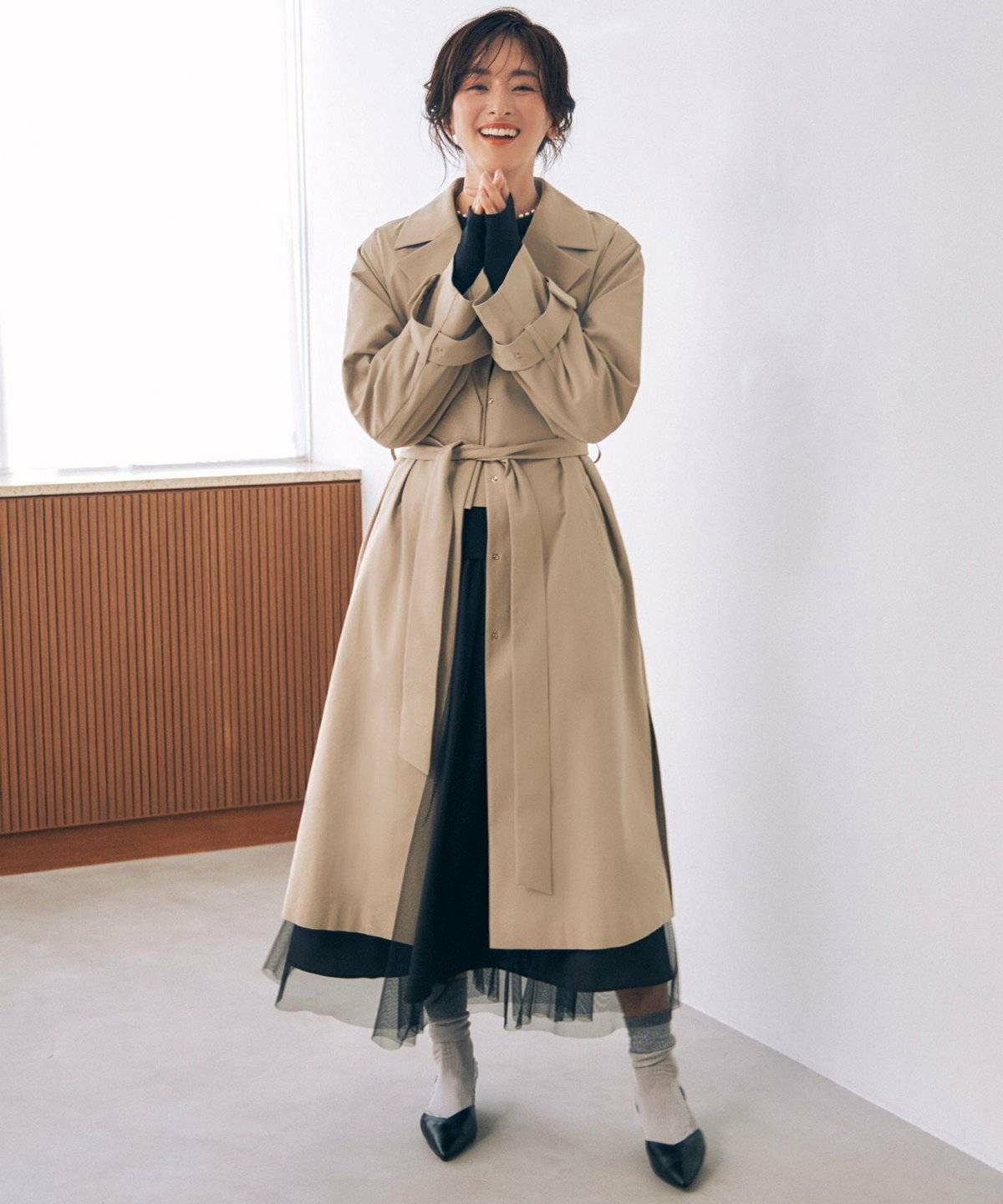 ワンピースコーデの女性