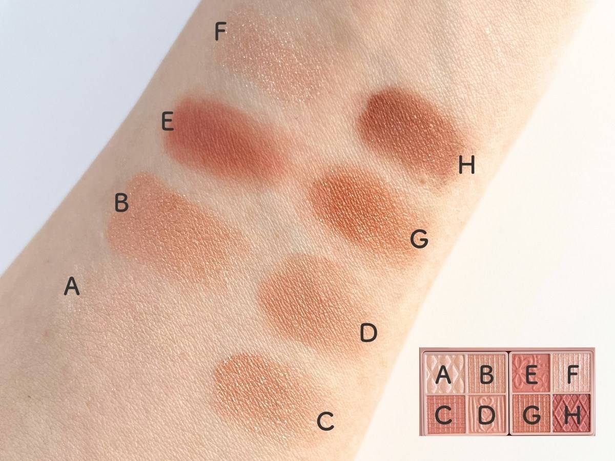 CANMAKE プティパレットアイズ 02ボヌールマロンの色味