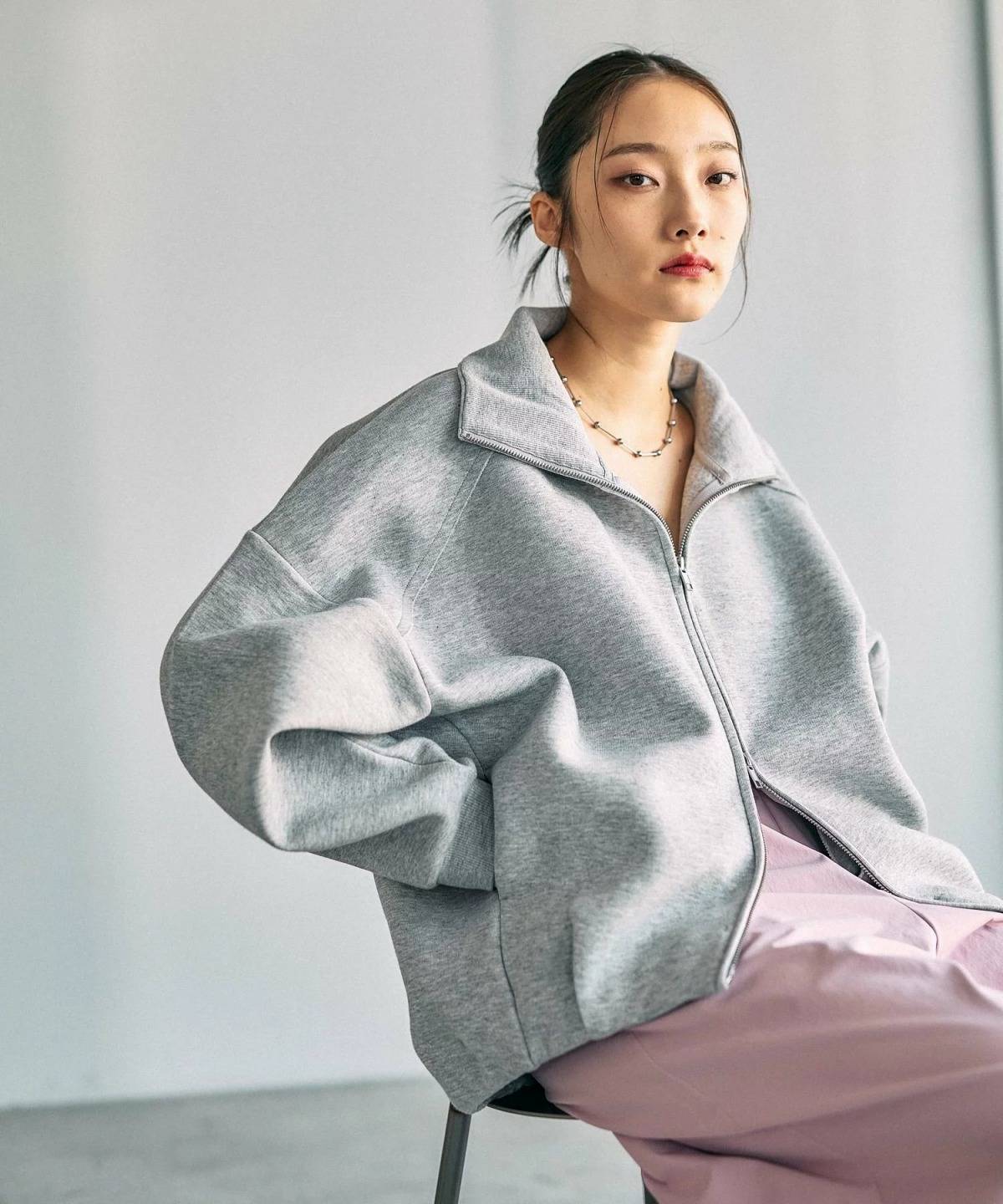 LEPSIM パフエアZIPカーディガン