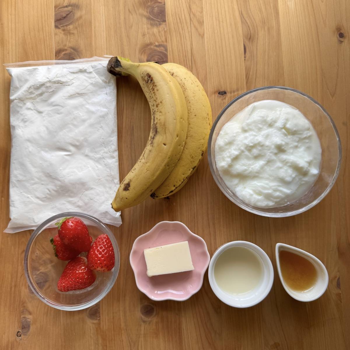 森永公式の「卵不使用　バナナプチパンケーキ」のレシピ