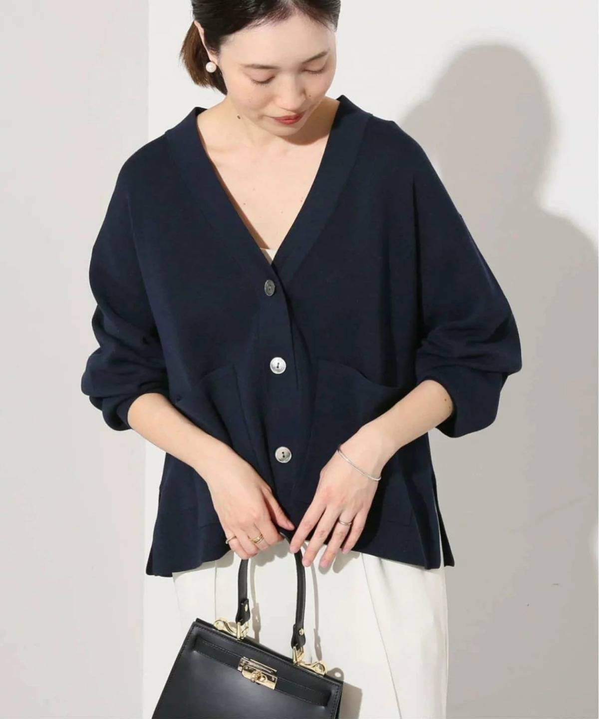 SLOBE IENA スムースニットカーディガン