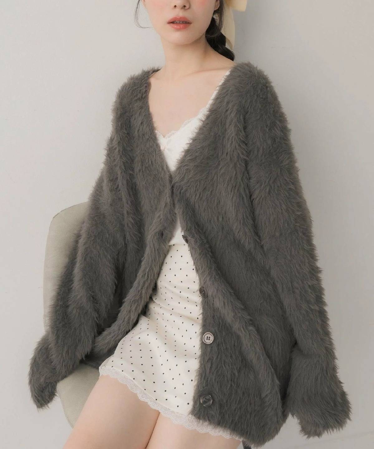 RETRO GIRL 1BIGシャギーカーデ