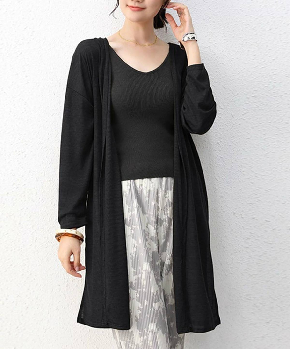 Amulet ライトタッチロングカーディガン