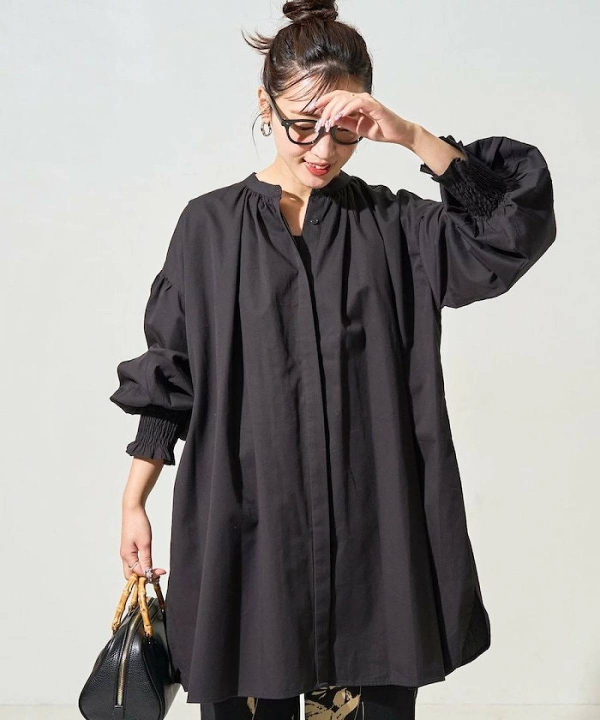 FREAK’S STORE インドコットンツイルシャーリングパフスリーブブラウス