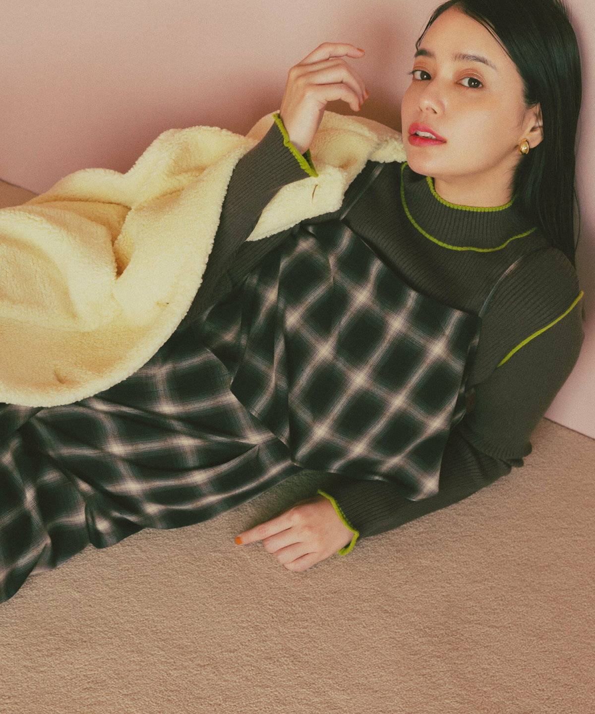 ボアコート×パンツ