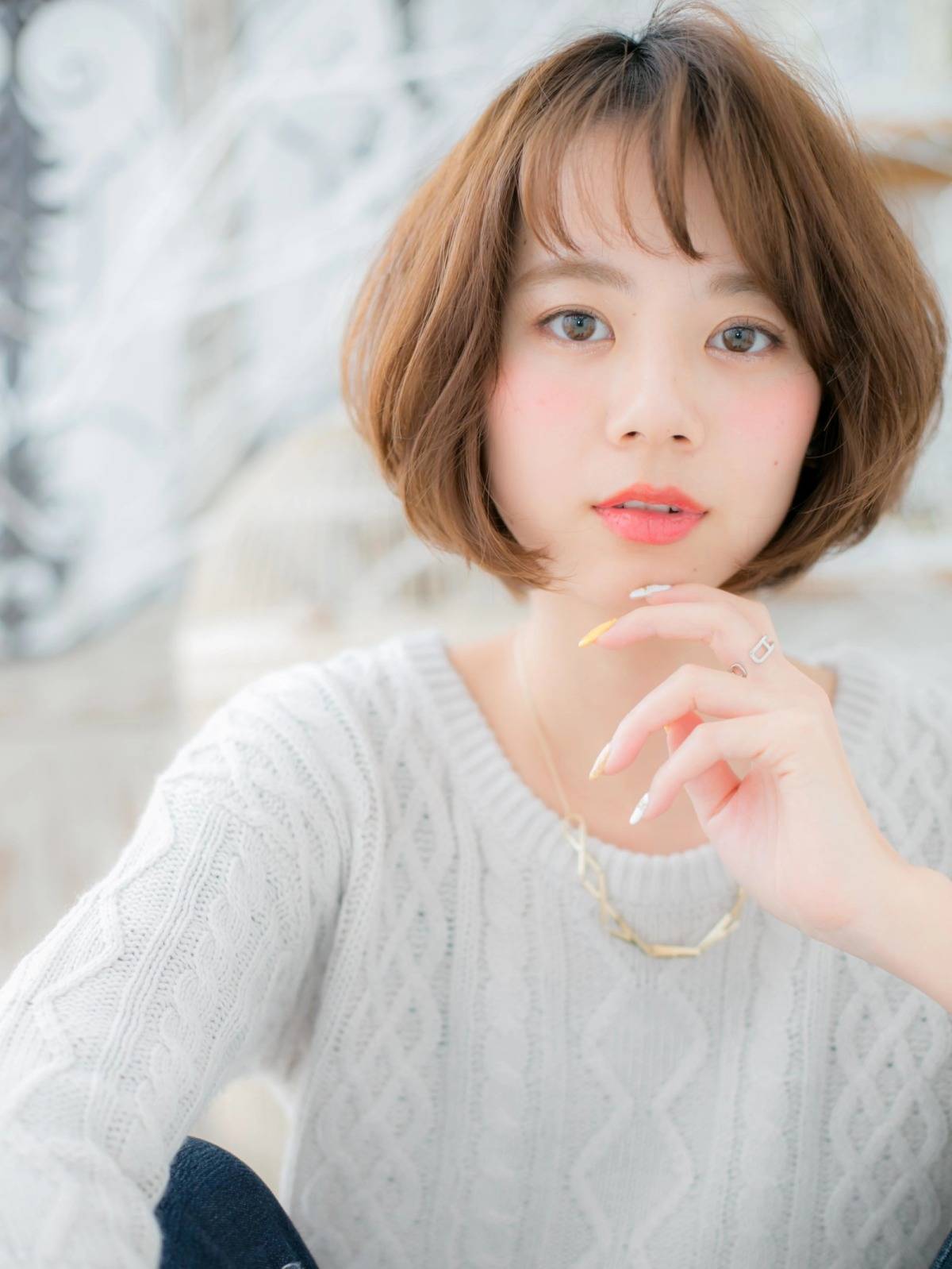 小顔見えも叶うひし形ボブ