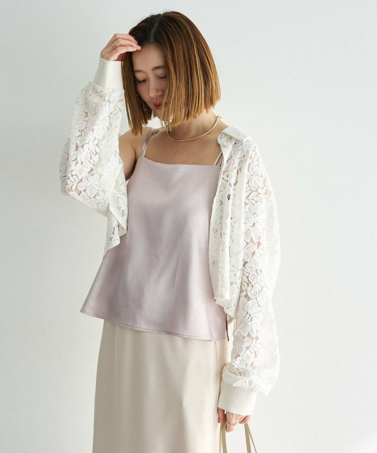 キャミソール重ね着コーデ