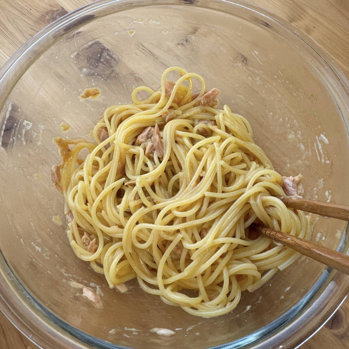 マ・マー公式の「混ぜるだけで簡単♪ツナのかまたまパスタ」のレシピ