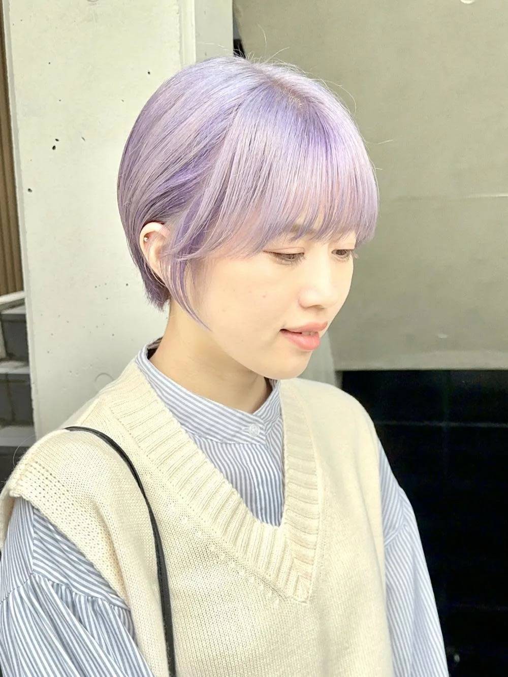 個性派カラーのショート