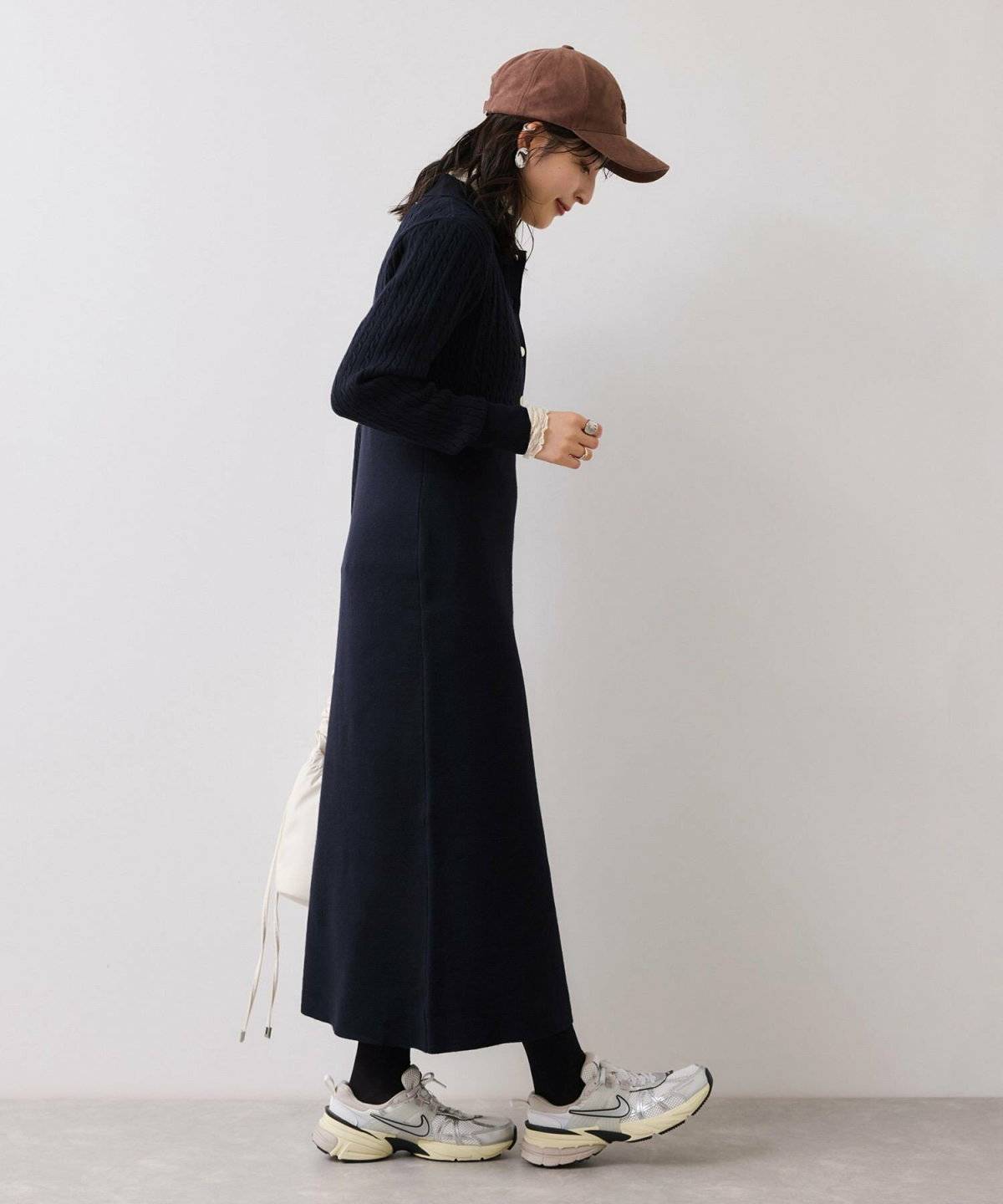 冬コーデの女性