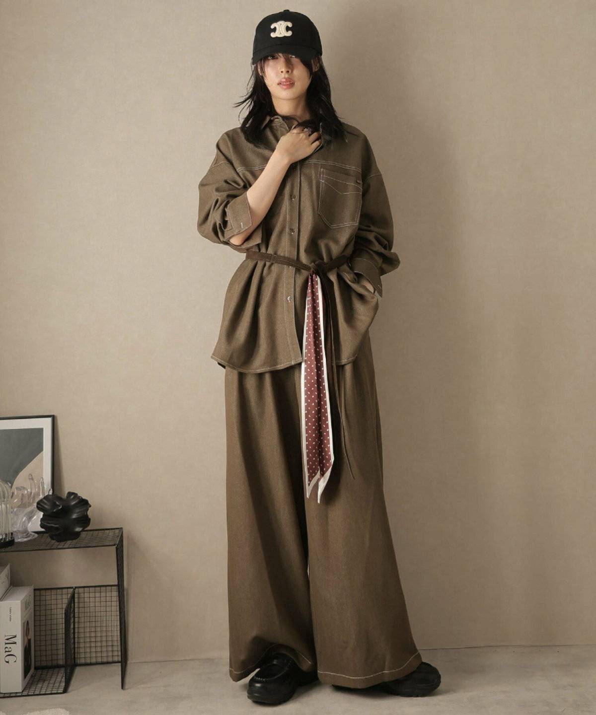 冬コーデの女性