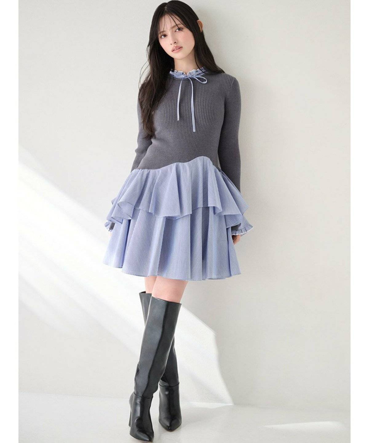 SNIDEL Sustainableドッキングミニニットワンピース