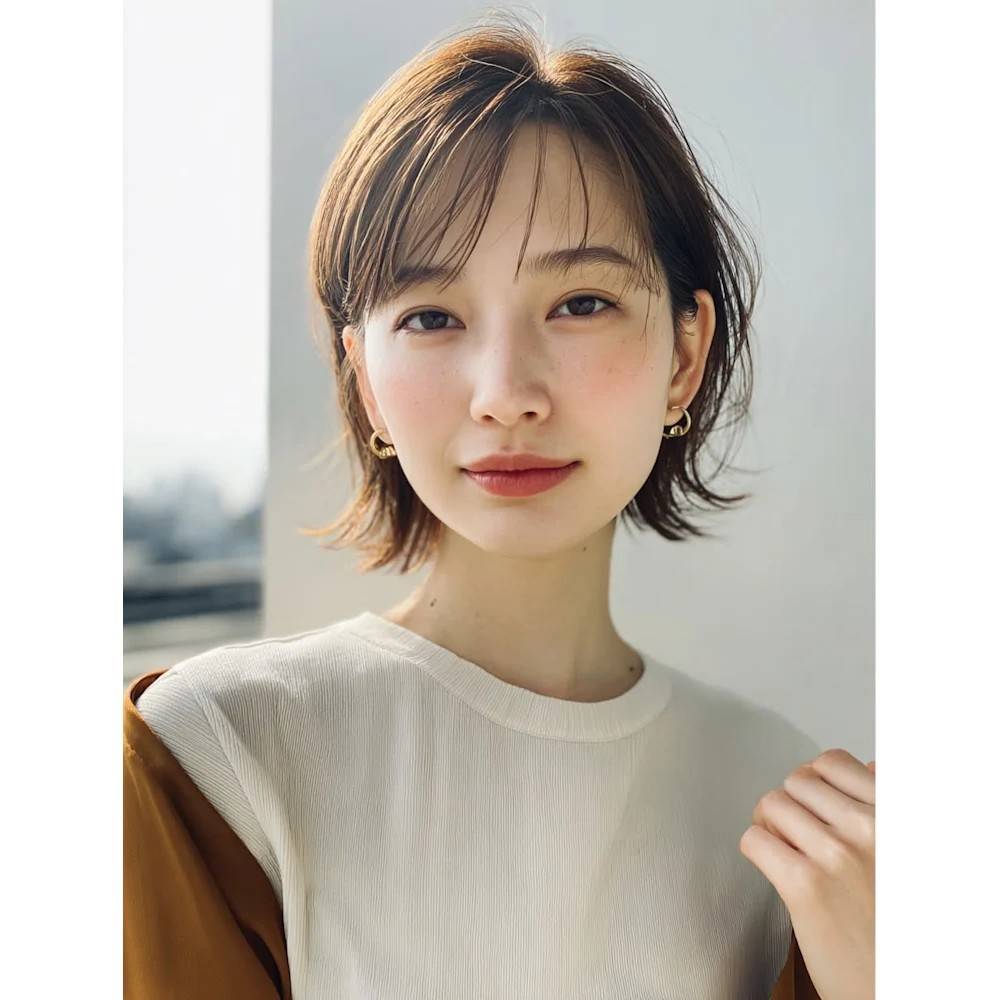 くすみベージュの外ハネボブ