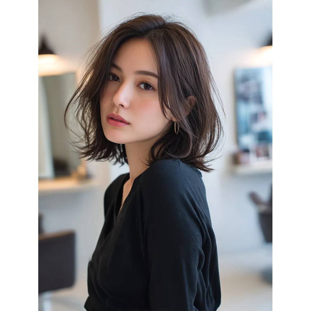 ゆるウェーブの色っぽボブ