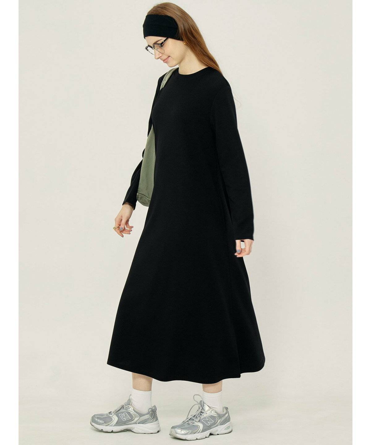 coca ミニ裏毛長袖スウェットワンピース