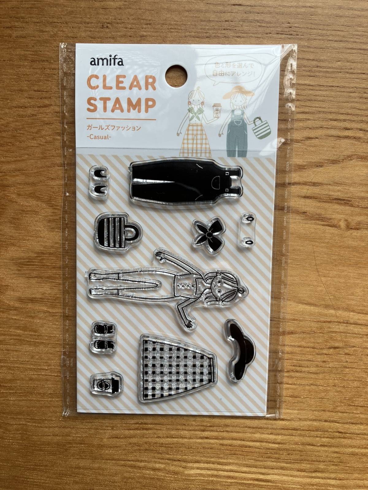 セリアのクリアスタンプ ガールズファッション