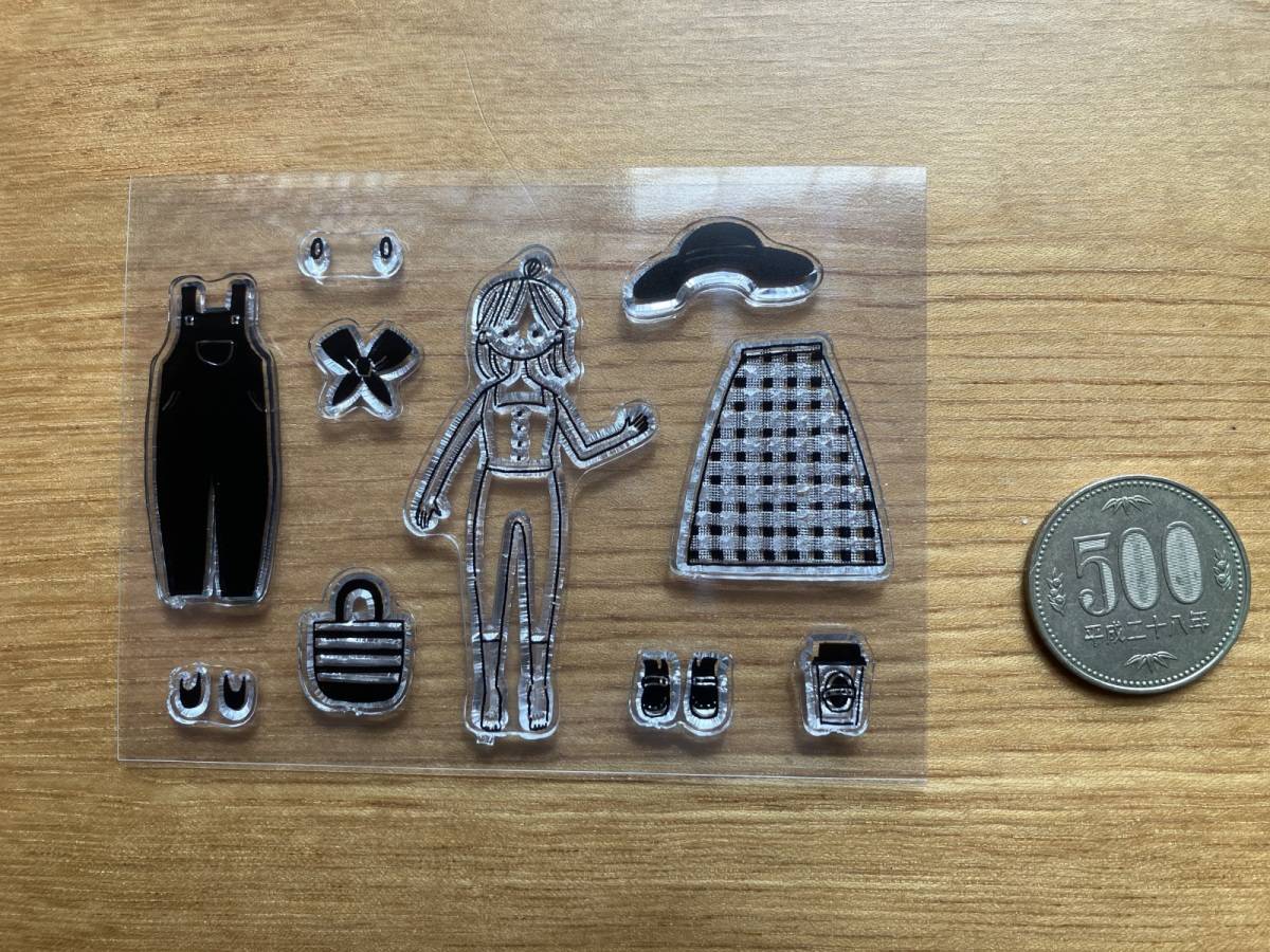 セリアのクリアスタンプ ガールズファッション