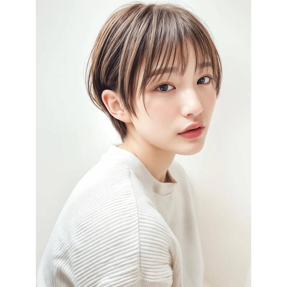 束感のあるレイヤーショート