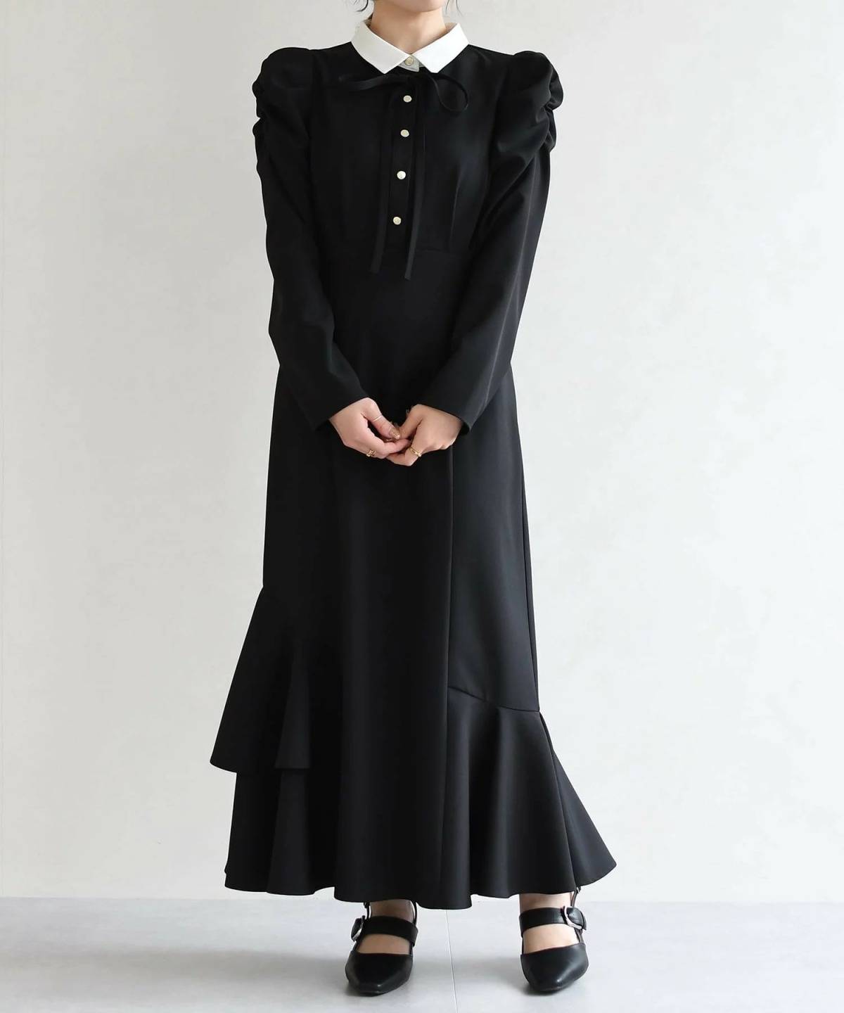 31 Sons de mode 襟付きマーメイドワンピース