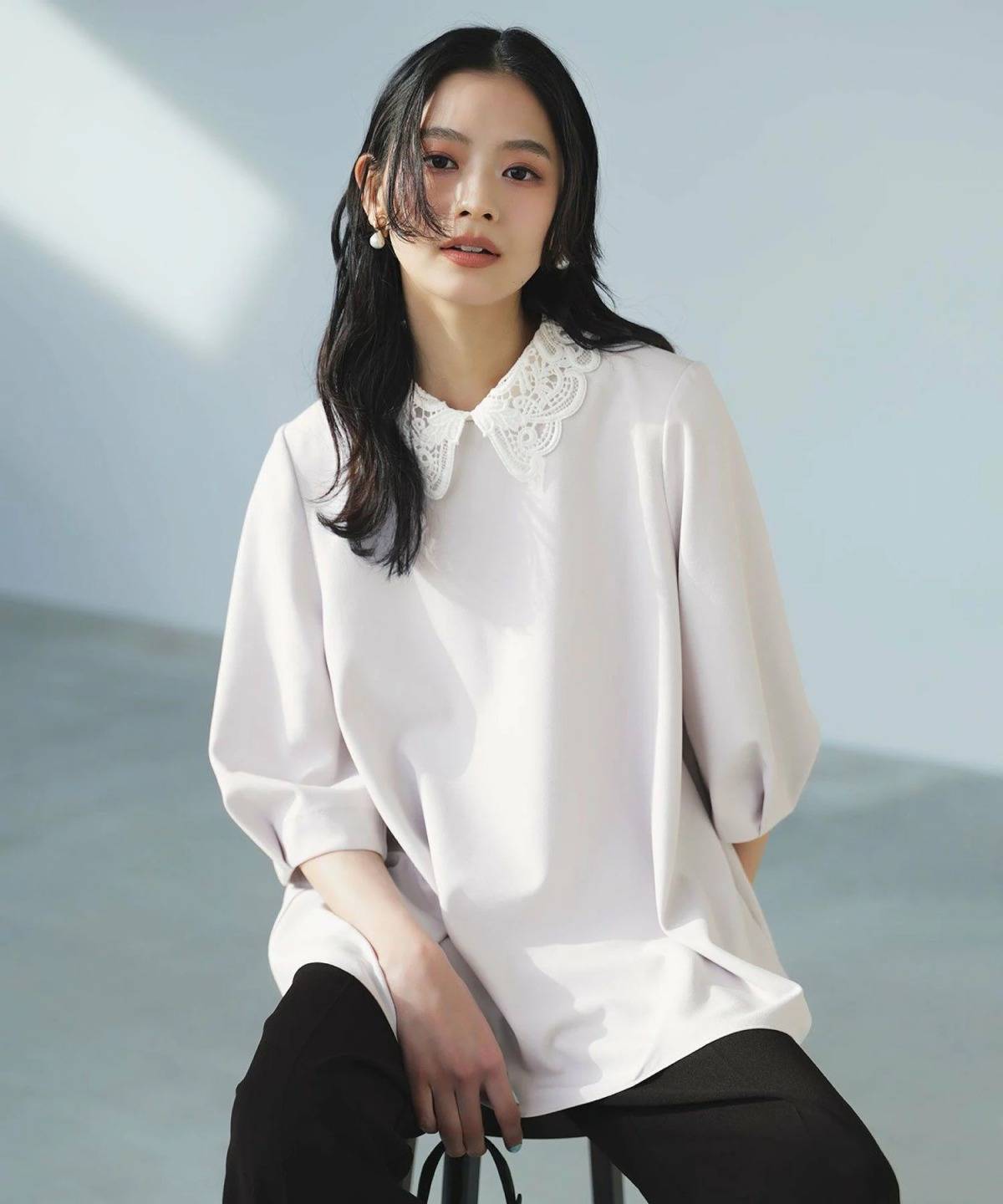 UNFILO BEAUTY MOVE レース襟ブラウス