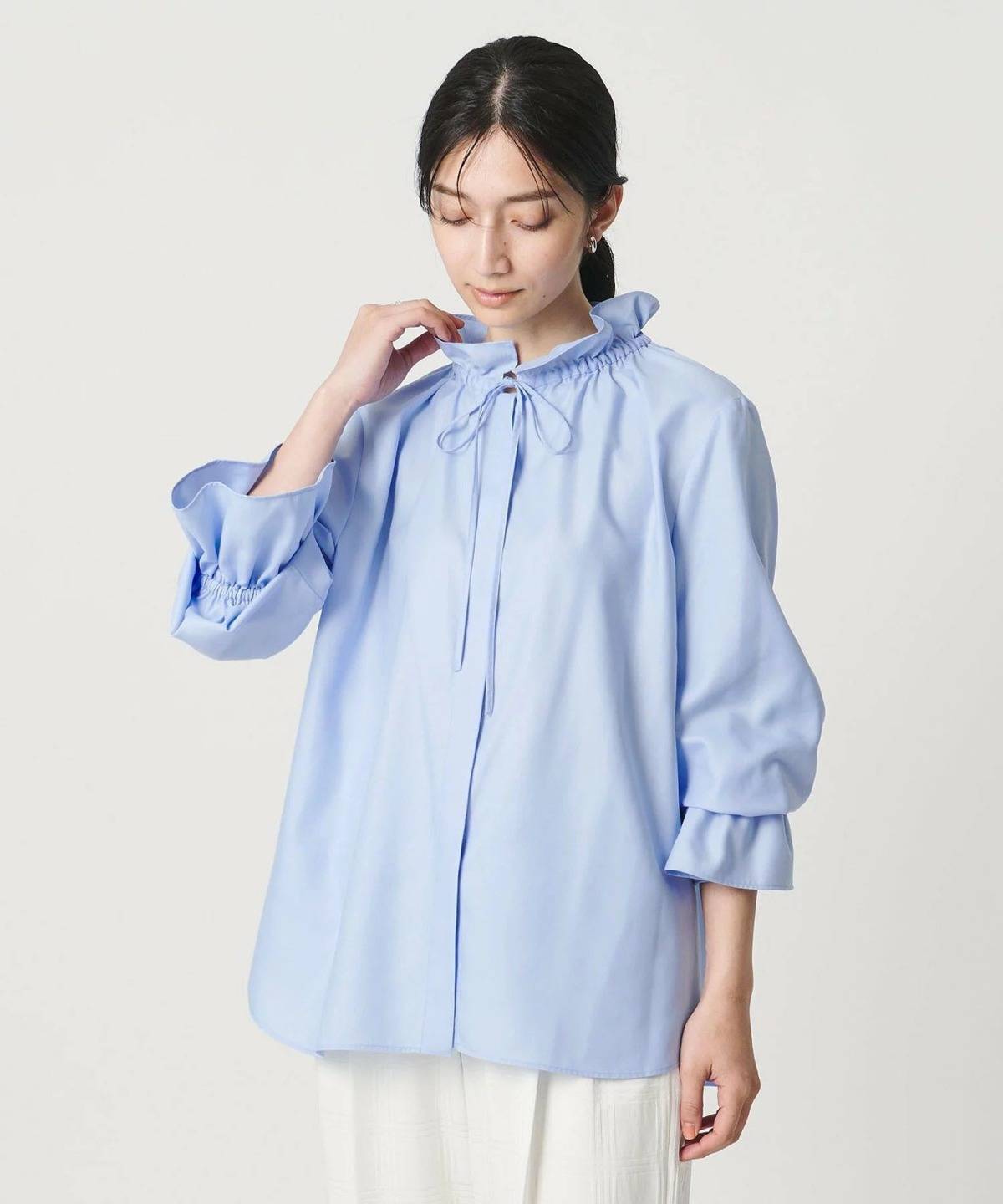 UNITED ARROWS フリルカラー フレアスリーブ ブラウス