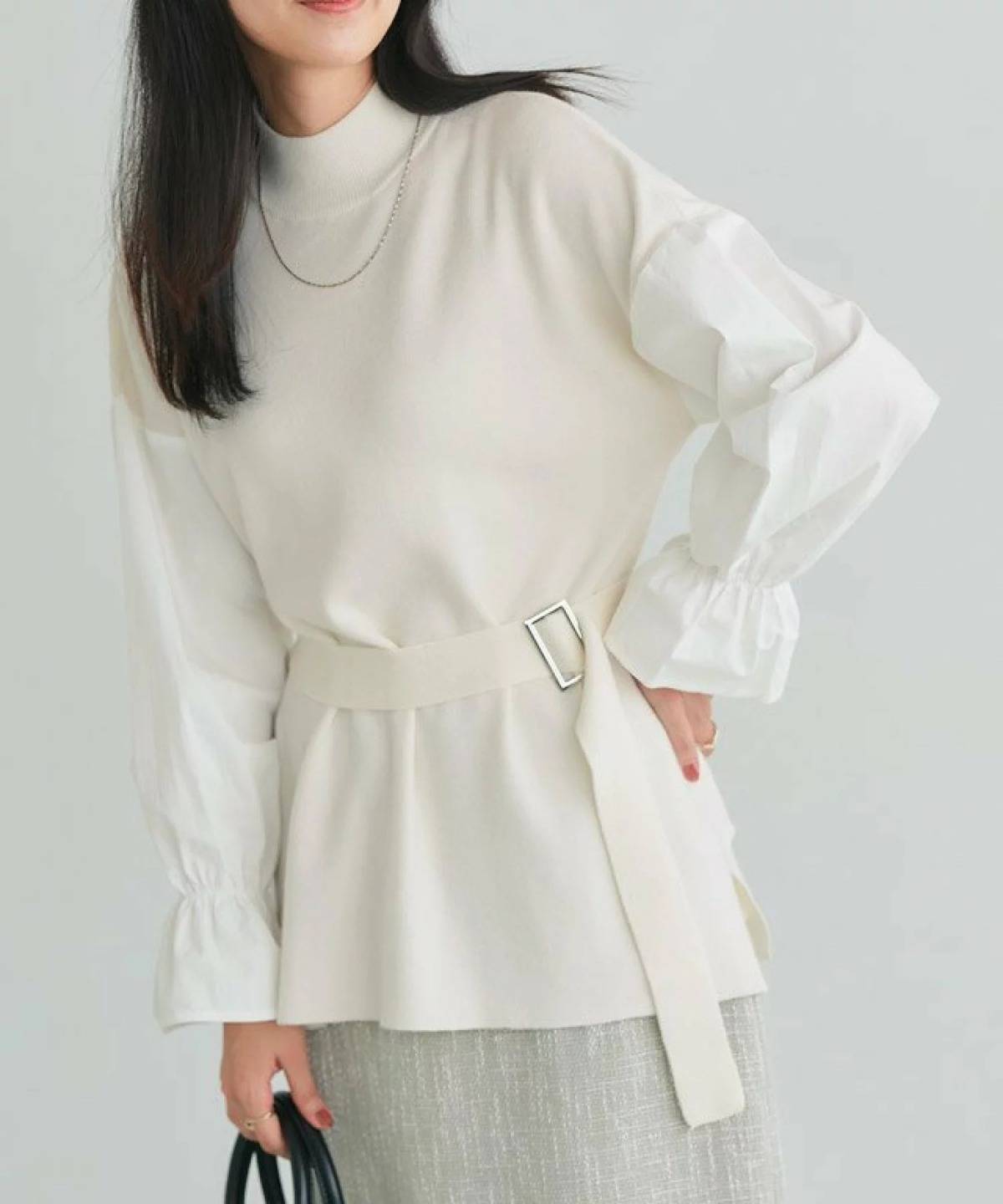 Pierrot ベルト付きドッキングニット