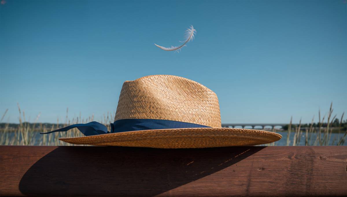 麦わら帽子（中折れハット）