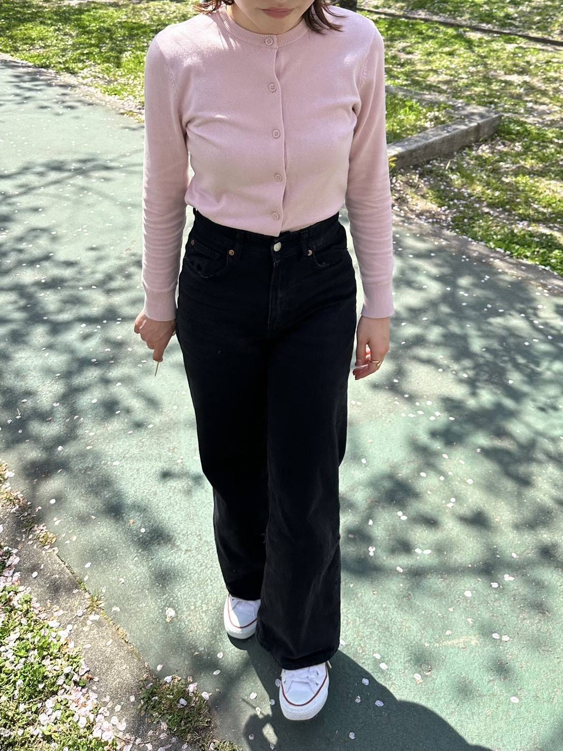 H&M ピンクカーディガン