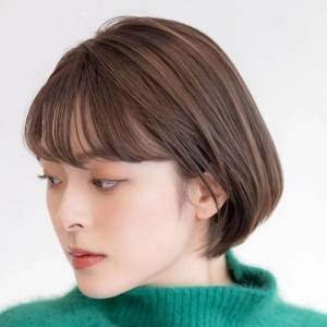  まとまり感耳掛けボブ 