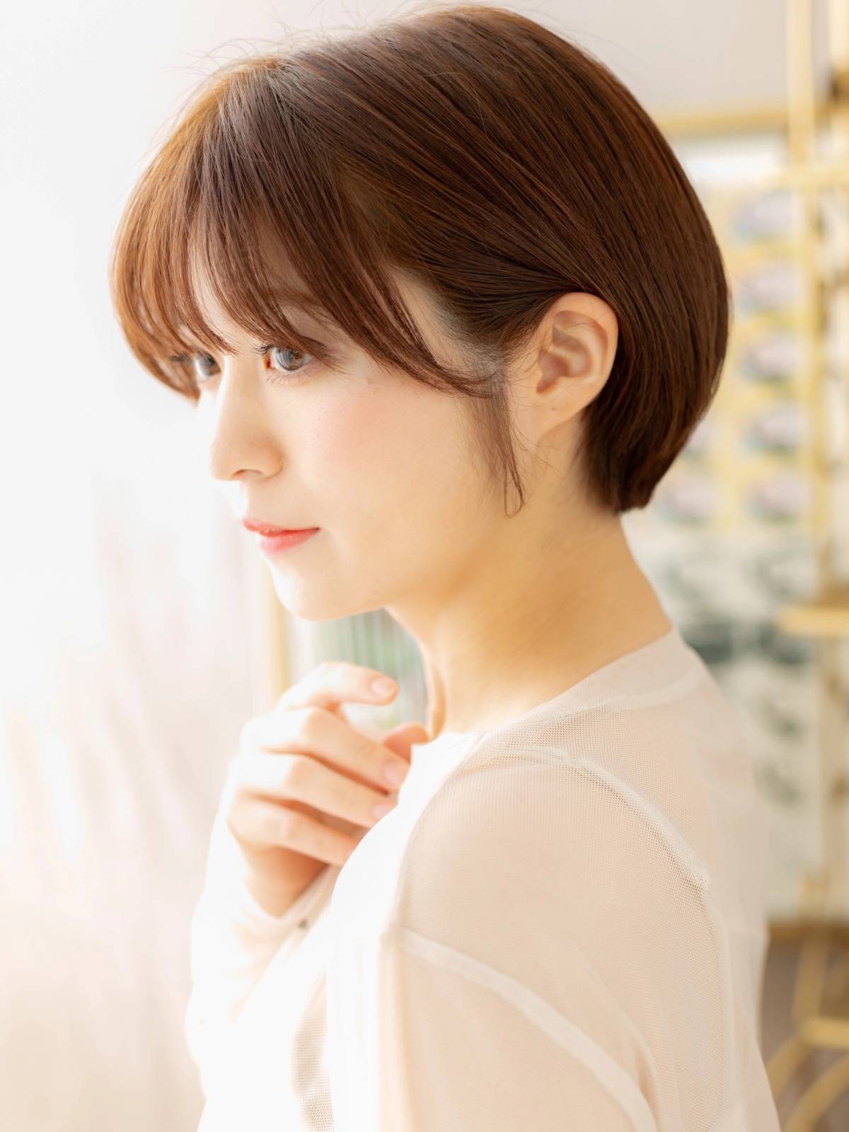 丸みシルエットのボブ