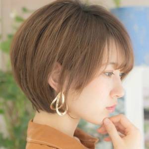  シンプル丸みショート 
