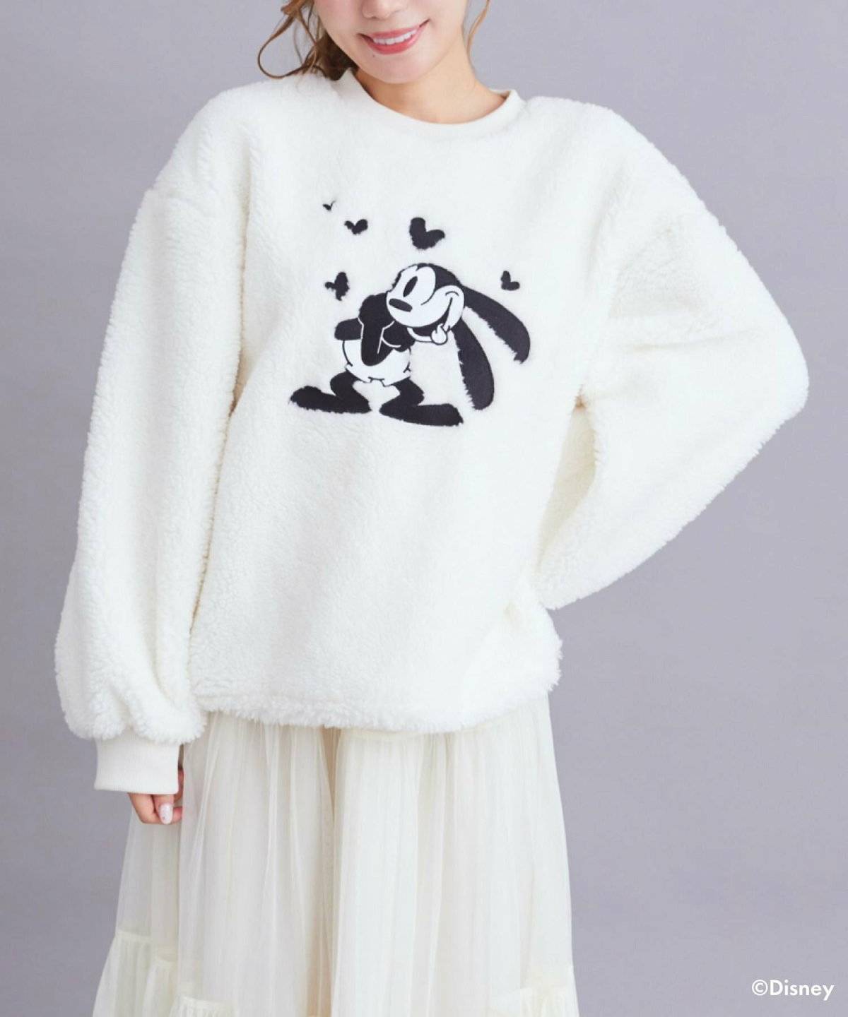 ホワイトボアチュニックコーデ