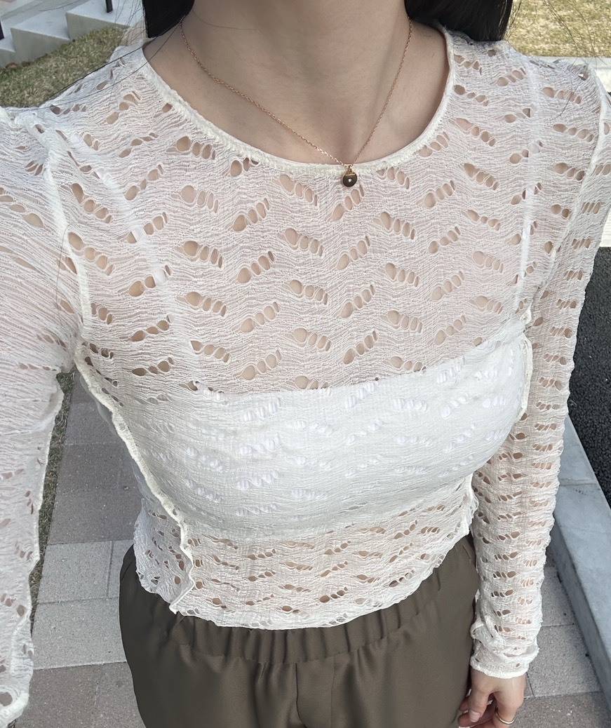 TODAYFULのレースシアートップス