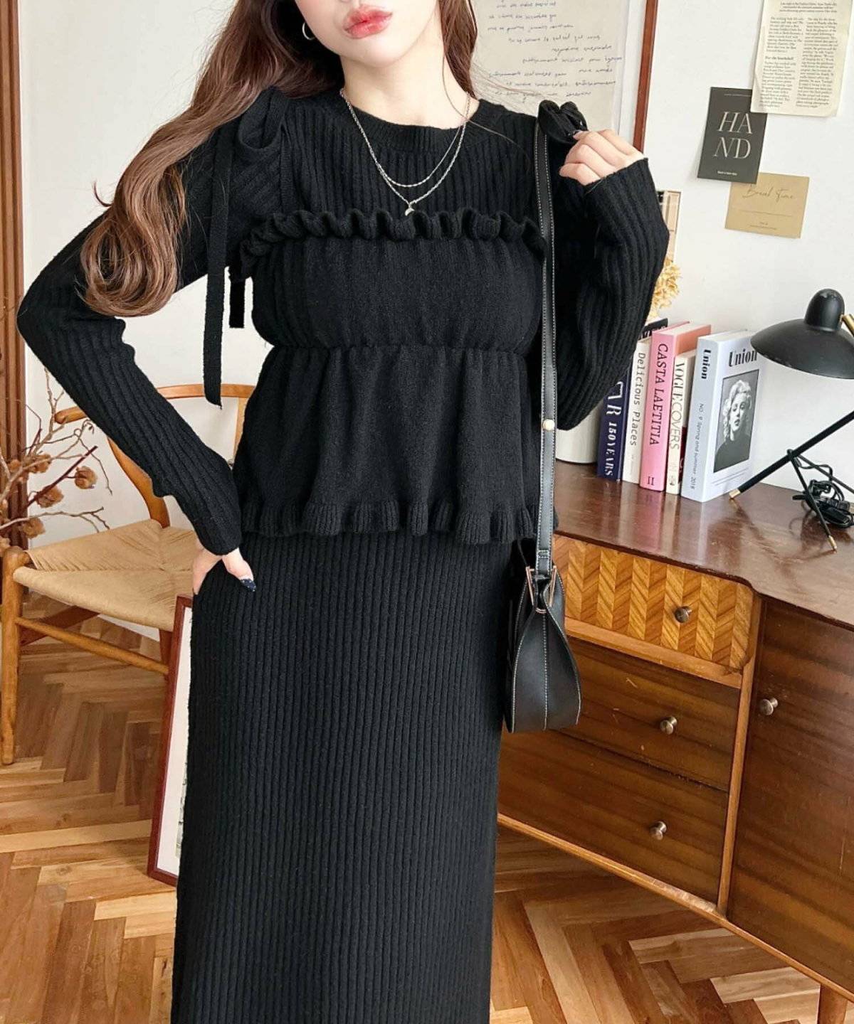 冬コーデの女性