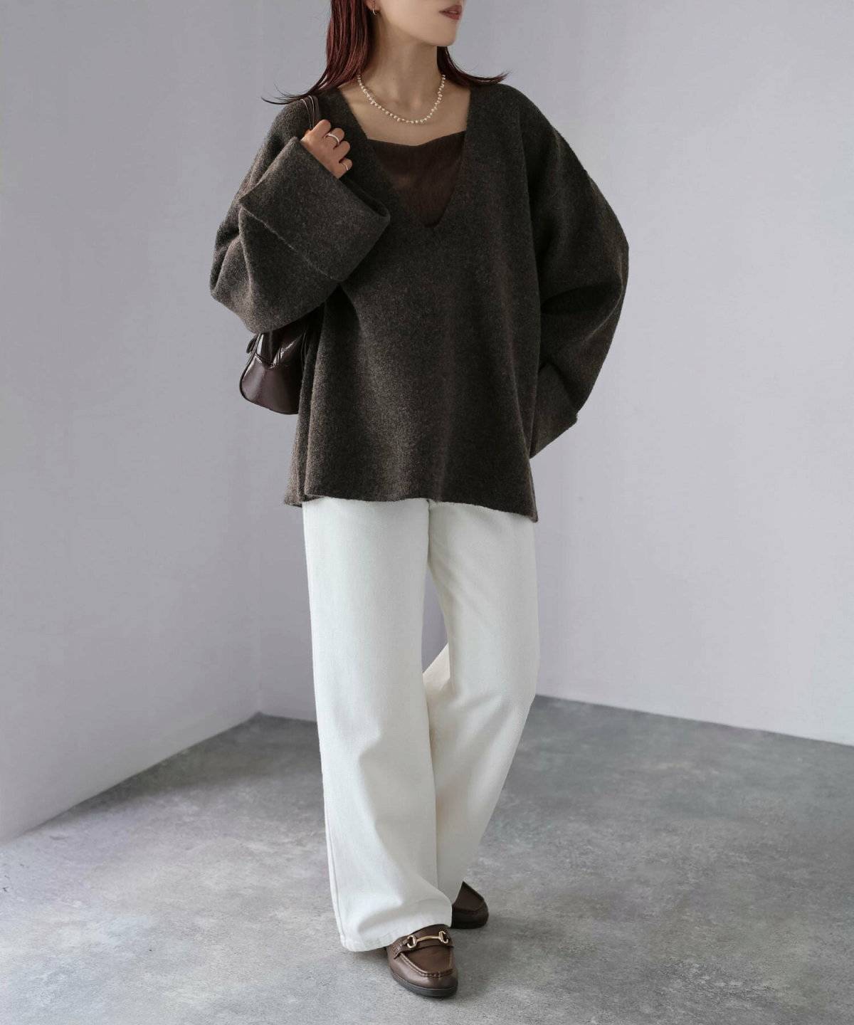 冬コーデの女性