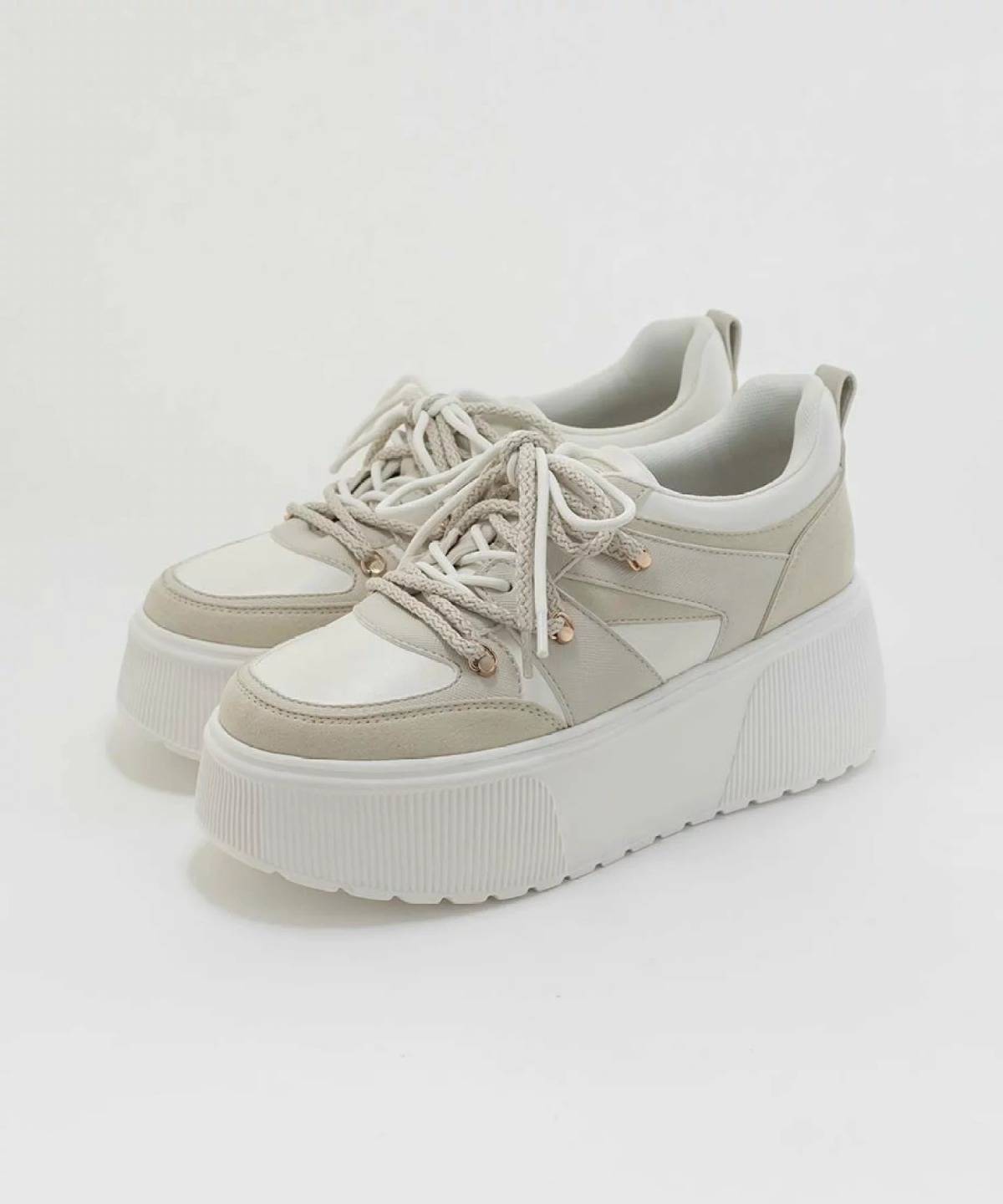 RANDA ダブルシューレースボリュームソールスニーカー