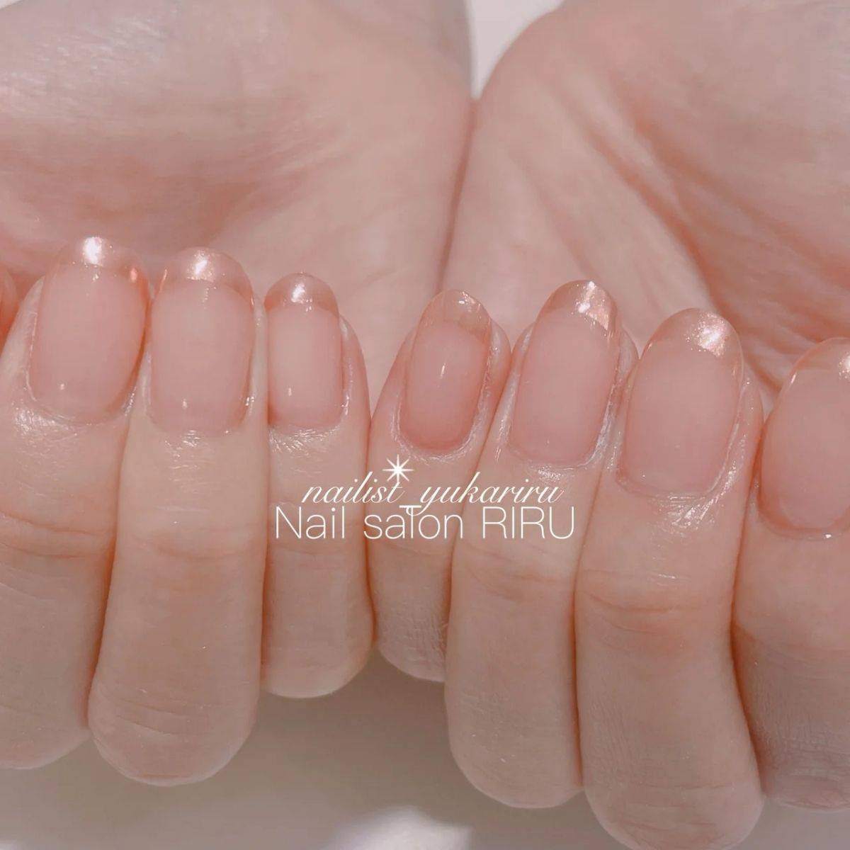 ピンクゴールドのミラーフレンチ