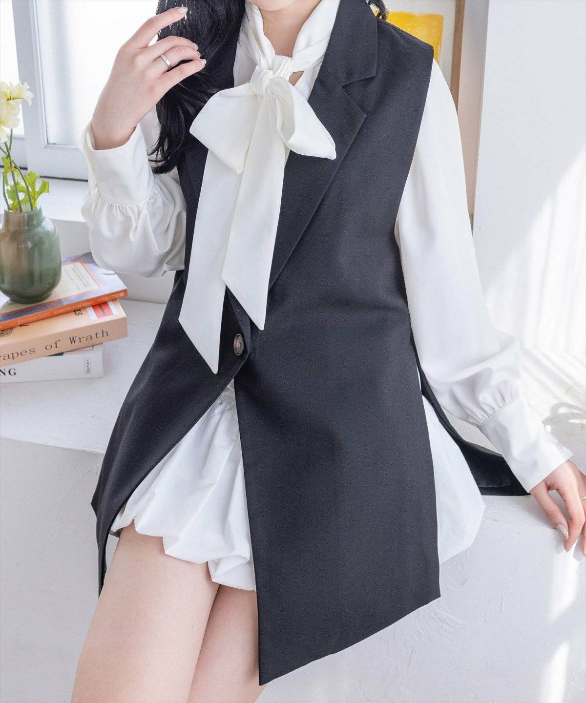 ジレ×ミニスカート